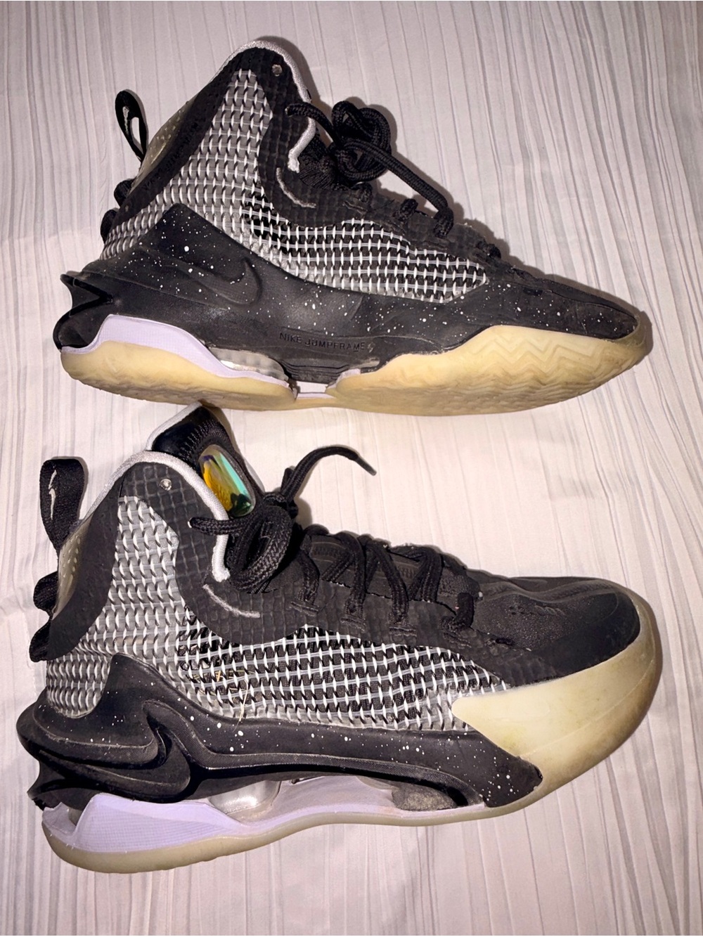 Nike Kids Black and White Basketball Shoes - Youth 5.5